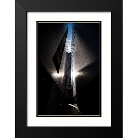 Rectangular Sky Black Modern Wood Framed Art Print with Double Matting by Kondo, Masami