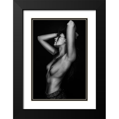 Sensual Beauty [Kaya D] Black Modern Wood Framed Art Print with Double Matting by Krystynek MQEP, Martin
