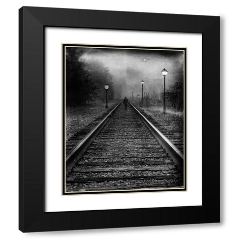 Exit Black Modern Wood Framed Art Print with Double Matting by Hummel, Jeffrey