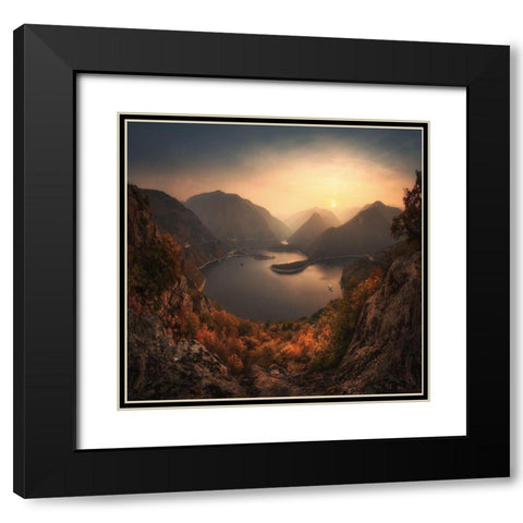 *** Black Modern Wood Framed Art Print with Double Matting by Matarov, Krasi