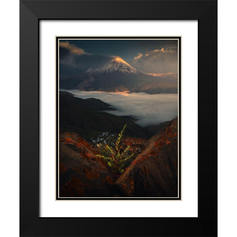 Mount Damavand In Spring Black Modern Wood Framed Art Print with Double Matting by Behzad, Majid