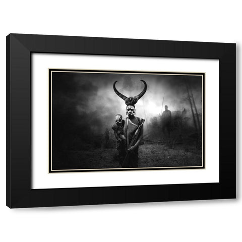 The Life Of The Mother Surma Black Modern Wood Framed Art Print with Double Matting by Yosifov, Svetlin