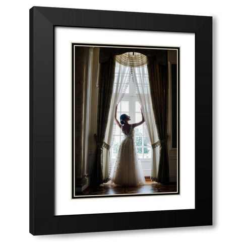 Wedding Day Black Modern Wood Framed Art Print with Double Matting by Annascigaj