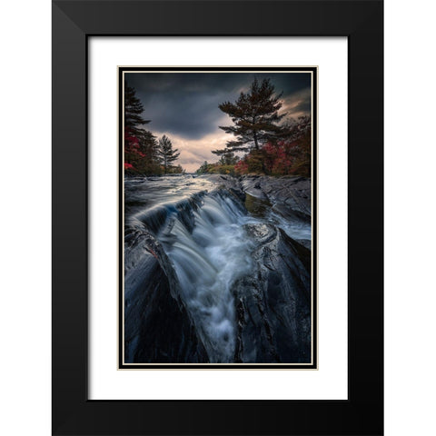 Autumn Getaways In Ontario Black Modern Wood Framed Art Print with Double Matting by Deng, Larry