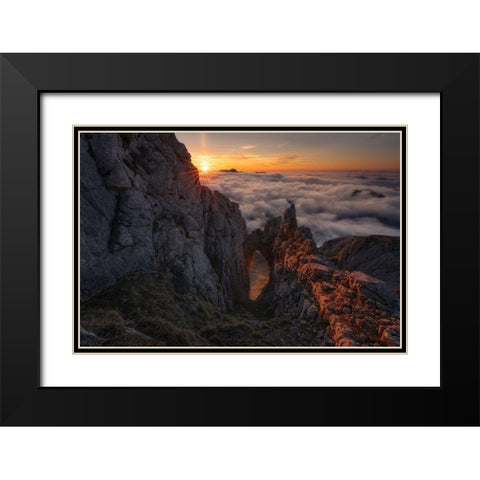 Picos De Europa Black Modern Wood Framed Art Print with Double Matting by Alvarez Osorio, Cesar