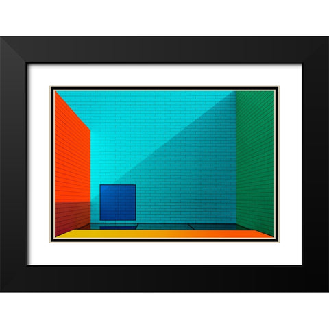 Rainbow Colors Black Modern Wood Framed Art Print with Double Matting by Schuster, Inge