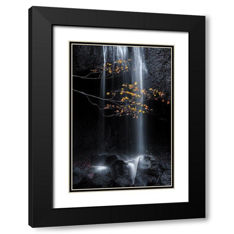 Fall Black Modern Wood Framed Art Print with Double Matting by Saowanee, Suntararak