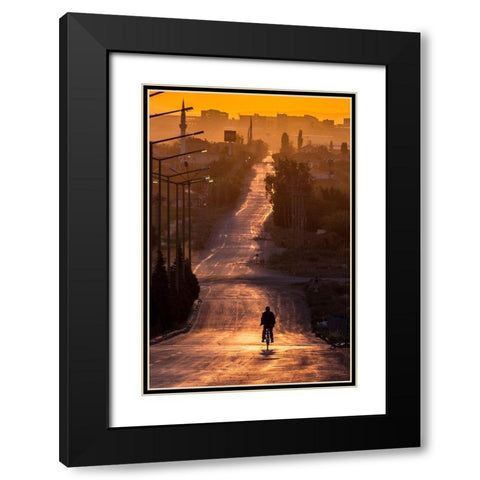 Sunrise Black Modern Wood Framed Art Print with Double Matting by Bagci, Emir