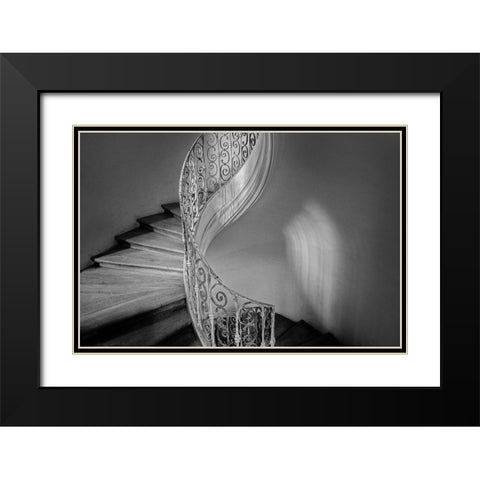 Santinis Staircase Black Modern Wood Framed Art Print with Double Matting by Goehler, Holger