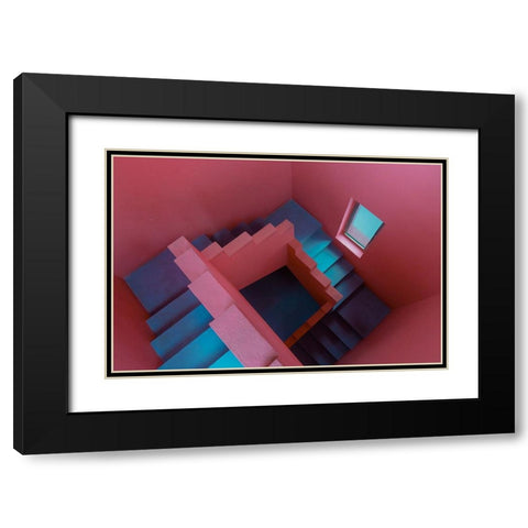 Monument Valley Black Modern Wood Framed Art Print with Double Matting by Daley, Jonas