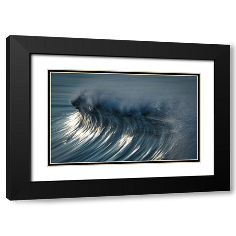Wind Wave Black Modern Wood Framed Art Print with Double Matting by Yamashita, Takafumi