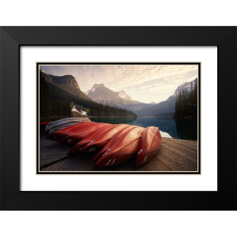 Sunrise Rest Black Modern Wood Framed Art Print with Double Matting by Gamito, Clara