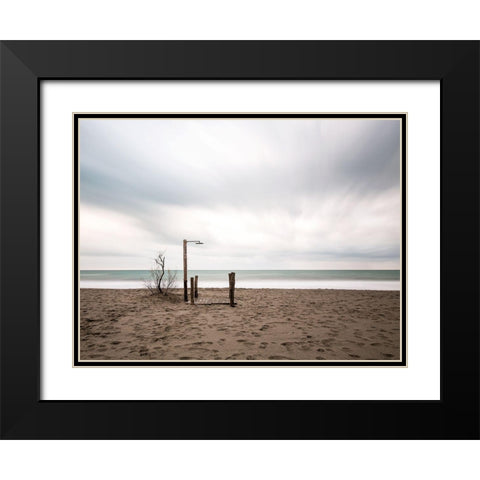 The Last Black Modern Wood Framed Art Print with Double Matting by Della Latta, Massimo