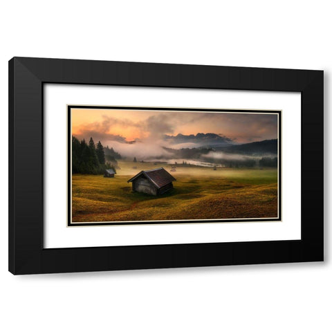 Untitled Black Modern Wood Framed Art Print with Double Matting by Rojek, Tomasz