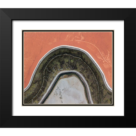 Topographic Projection Black Modern Wood Framed Art Print with Double Matting by Eliash, Tomer