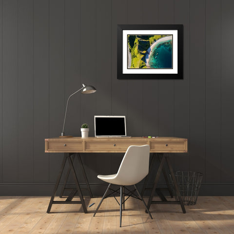 Two Boats Black Modern Wood Framed Art Print with Double Matting by Chandra, Suwandi