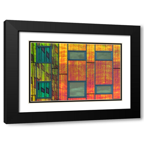 Colour Reflections Black Modern Wood Framed Art Print with Double Matting by Luycx, Theo