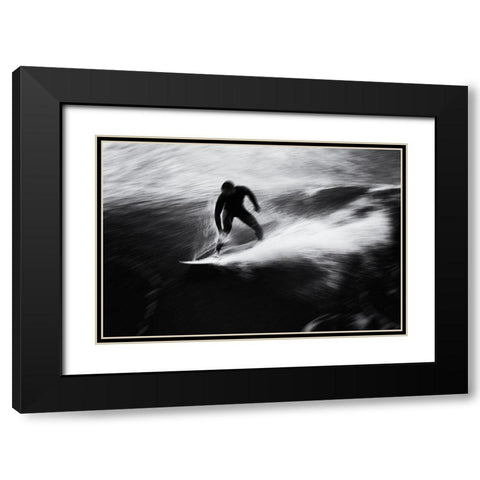 Surf 15 Black Modern Wood Framed Art Print with Double Matting by Della Latta, Massimo