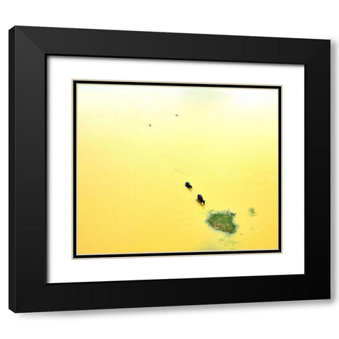 Food Bank Black Modern Wood Framed Art Print with Double Matting by Mukherjee, Saikat