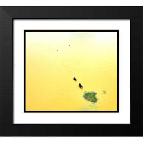 Food Bank Black Modern Wood Framed Art Print with Double Matting by Mukherjee, Saikat