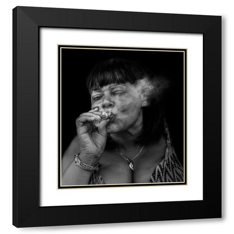 La Madama Black Modern Wood Framed Art Print with Double Matting by Willem