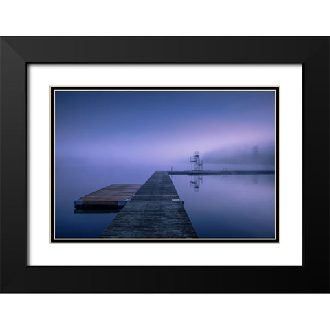 Early Morning In October Black Modern Wood Framed Art Print with Double Matting by Pettersson, Benny