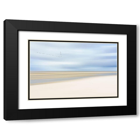 At The Ocean Iii Black Modern Wood Framed Art Print with Double Matting by Reichelt, Dieter