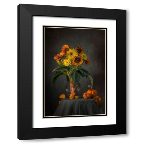 Warmth Black Modern Wood Framed Art Print with Double Matting by Jacobs, Lydia