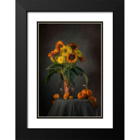 Warmth Black Modern Wood Framed Art Print with Double Matting by Jacobs, Lydia