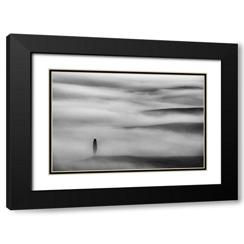 Each On His Own Side Black Modern Wood Framed Art Print with Double Matting by Kravanja, Jure