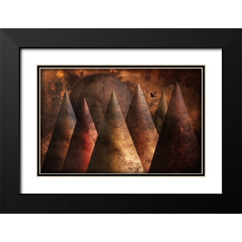 Lonely Bird Black Modern Wood Framed Art Print with Double Matting by Donckers, Jan