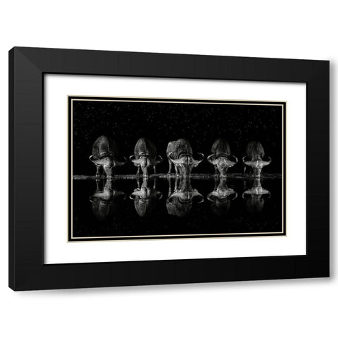 Late Night Drink Black Modern Wood Framed Art Print with Double Matting by Ortega, Xavier