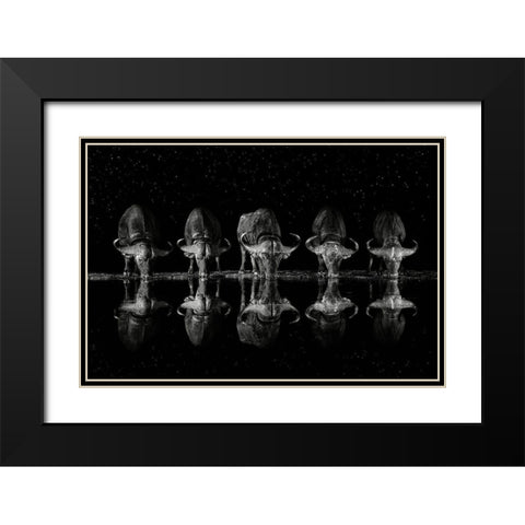 Late Night Drink Black Modern Wood Framed Art Print with Double Matting by Ortega, Xavier