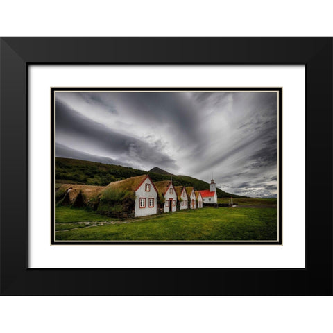 Old Icelandic Rectory Black Modern Wood Framed Art Print with Double Matting by H. Ingibergsson, Torsteinn