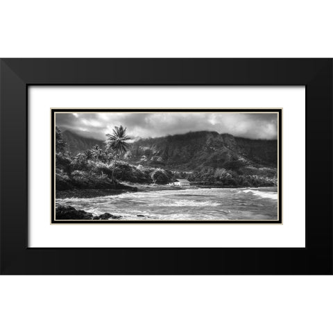 Breaking Surf Black Modern Wood Framed Art Print with Double Matting by Wrobel, Karsten