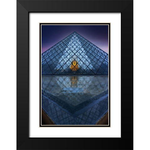 The Piramid Black Modern Wood Framed Art Print with Double Matting by Lopez Noval, Jorge