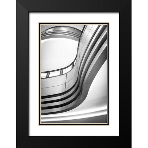 Undulation Black Modern Wood Framed Art Print with Double Matting by NOZA, NOB