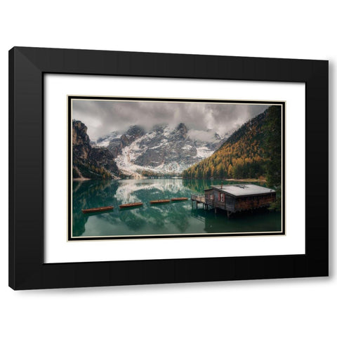 You Better Breathe While Therea??S Still Time Black Modern Wood Framed Art Print with Double Matting by De Franzoni, Thomas