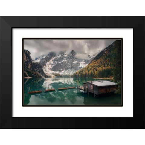 You Better Breathe While Therea??S Still Time Black Modern Wood Framed Art Print with Double Matting by De Franzoni, Thomas
