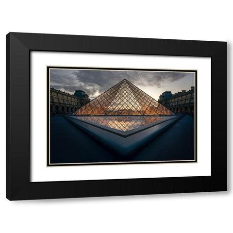 Louvre1 Black Modern Wood Framed Art Print with Double Matting by Prieto, Adamo