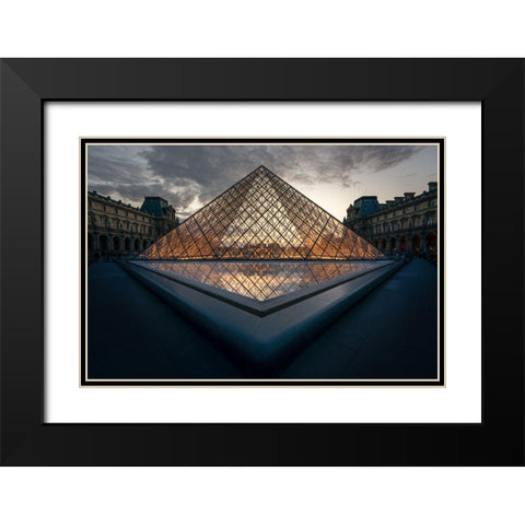 Louvre1 Black Modern Wood Framed Art Print with Double Matting by Prieto, Adamo