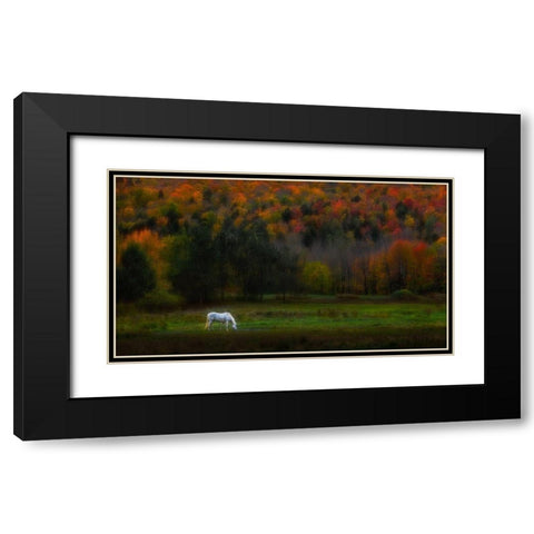 Autumn Glory Black Modern Wood Framed Art Print with Double Matting by P., Ruiqing
