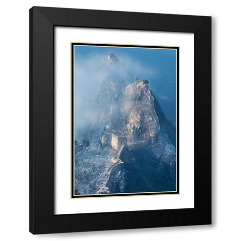 Ladder To Heaven Black Modern Wood Framed Art Print with Double Matting by Simoon