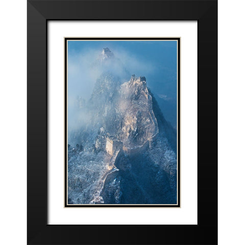 Ladder To Heaven Black Modern Wood Framed Art Print with Double Matting by Simoon