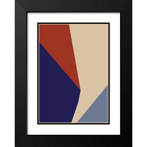 Color Blocks 03 Black Modern Wood Framed Art Print with Double Matting by 1x Studio