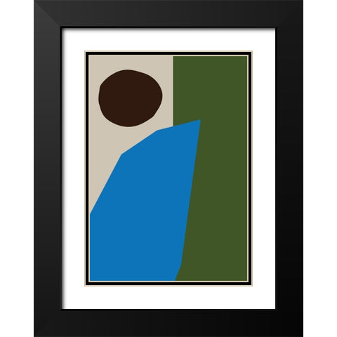 Color Blocks 04 Black Modern Wood Framed Art Print with Double Matting by 1x Studio