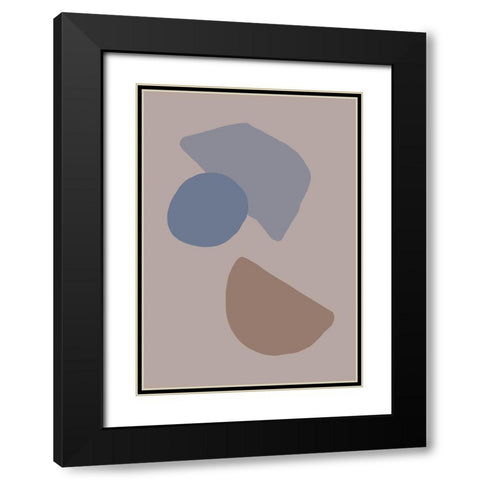 Organic Shapes 03 Black Modern Wood Framed Art Print with Double Matting by 1x Studio