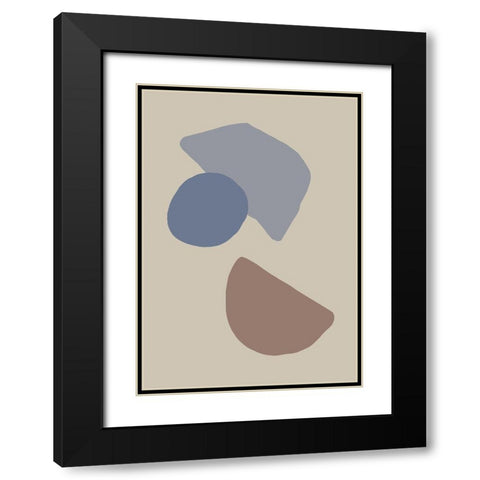 Organic Shapes 04 Black Modern Wood Framed Art Print with Double Matting by 1x Studio