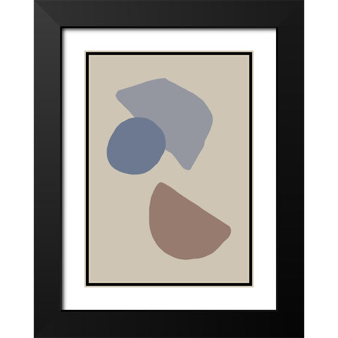 Organic Shapes 04 Black Modern Wood Framed Art Print with Double Matting by 1x Studio
