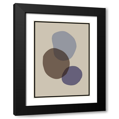 Organic Shapes 05 Black Modern Wood Framed Art Print with Double Matting by 1x Studio